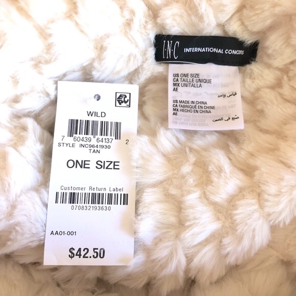 NWT~INC-Faux Fur-Twisted Heart- Cowl Loop/Infinity Scarf- O/S - Picture 4 of 4